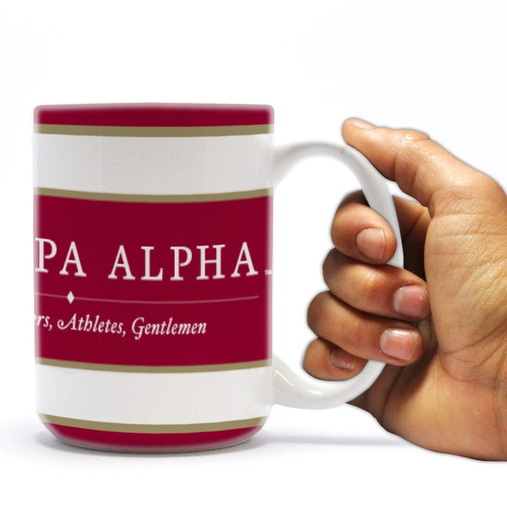 Pi Kappa Alpha 15oz Crest with Stripes Coffee Mug - Image 2