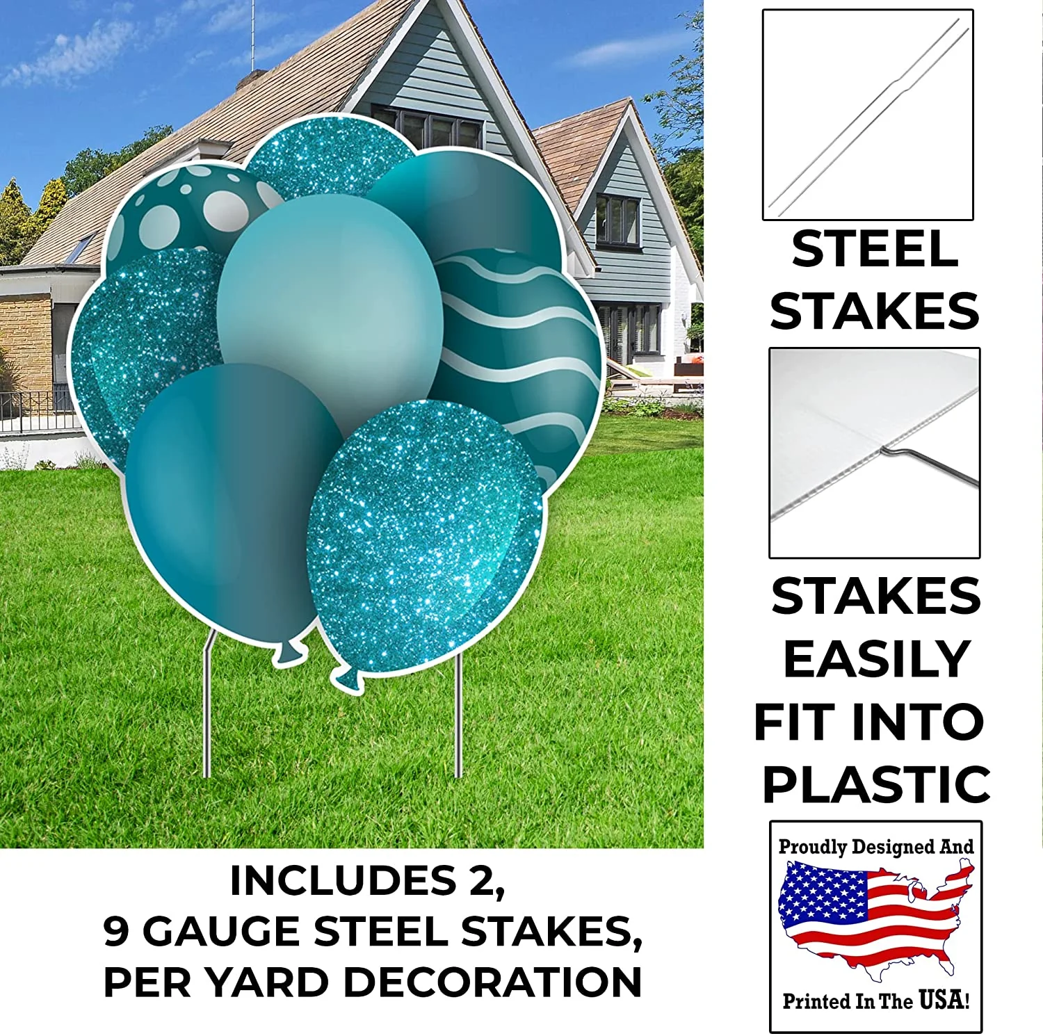 Pick Your Own Colors 23.5" Balloon Bouquets Yard Sign Set of 8 - Image 3