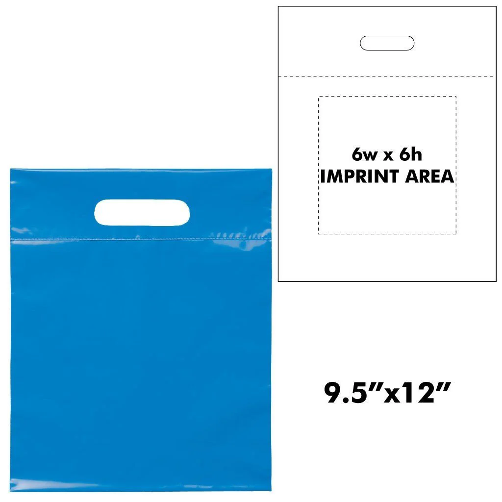 Plastic Die Cut Handle Bags | 12"W x 19"H x 3"L - Image 4