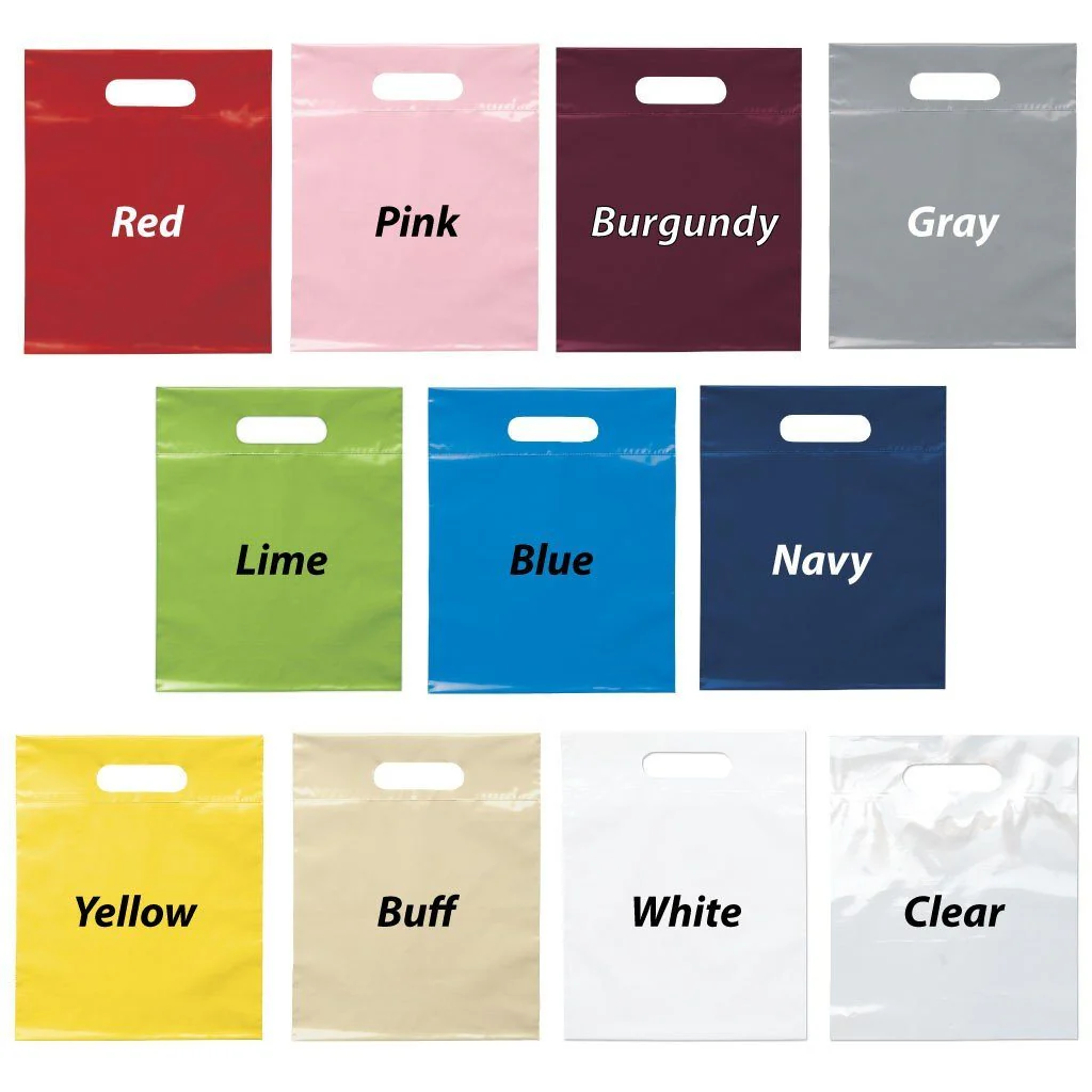 Plastic Die Cut Handle Bags | 7"W x 10.5"H - Image 2