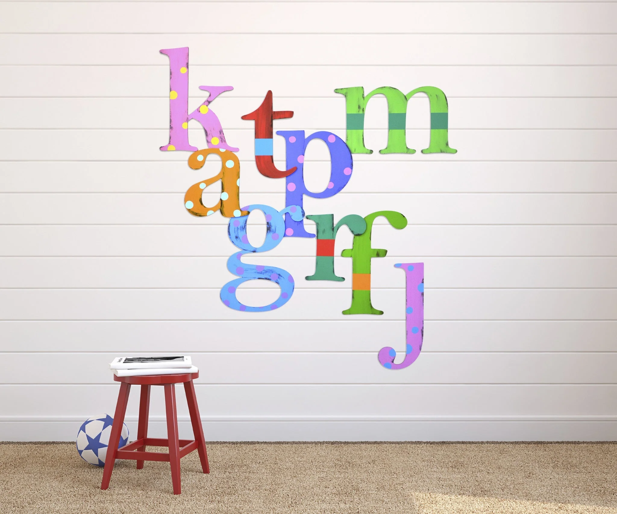 Polka Dot or Stripe Name Wall Decoration - Image 3