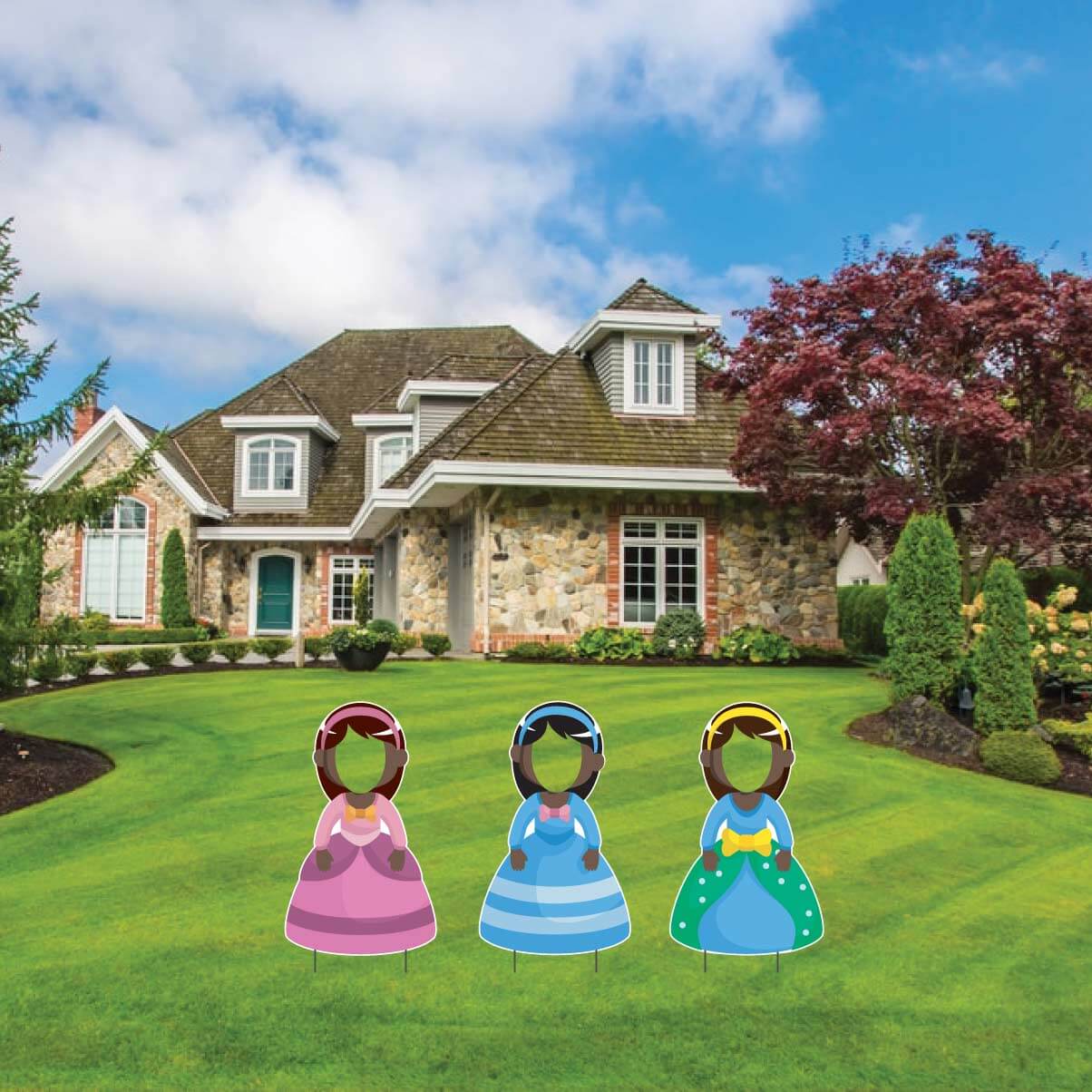 Princess Face in Yard Signs Photo Prop Yard Card Decorations - Image 3
