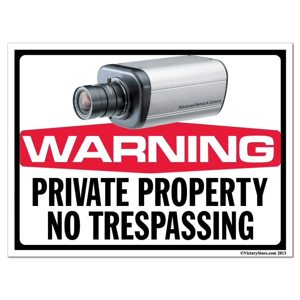 Private Property No Trespassing Security Camera Sign or Sticker - Image 2