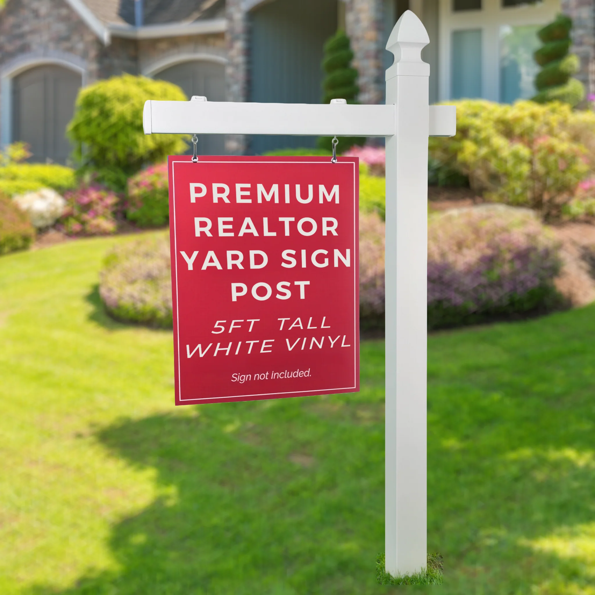 5ft Professional Real Estate Vinyl L-Frame Post 36" W, with Sliding Clips