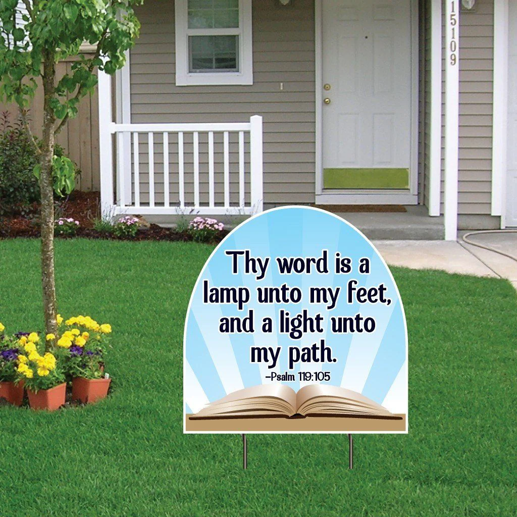 Psalms 119:105 Shaped Yard Sign