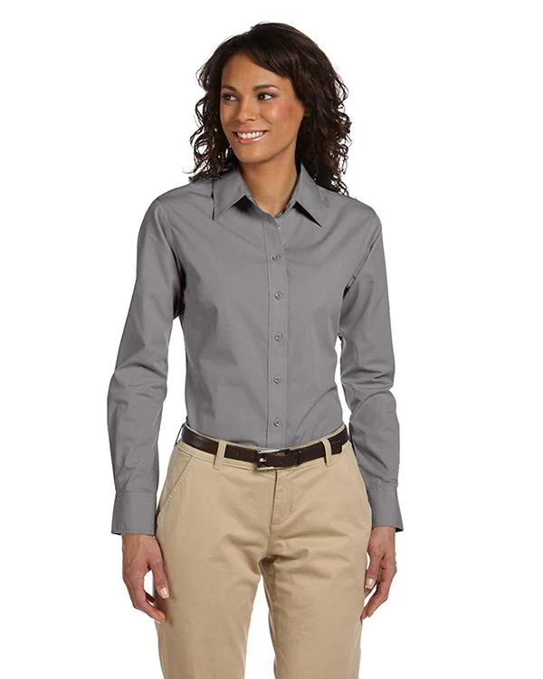 QCR Ladies' Essential Poplin Button Down Shirt - Image 4