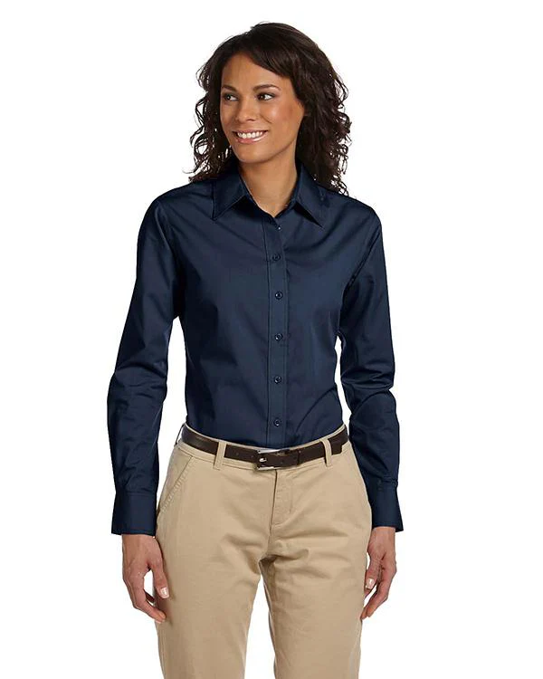 QCR Ladies' Essential Poplin Button Down Shirt - Image 6