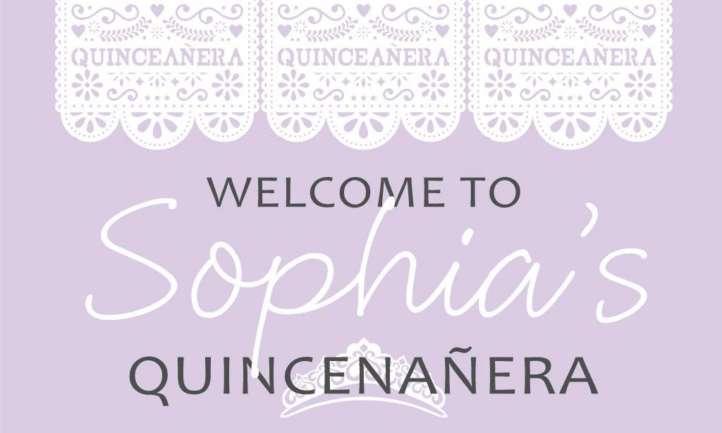 Traditional Paper Cutout Quinceañera Banner - Image 3
