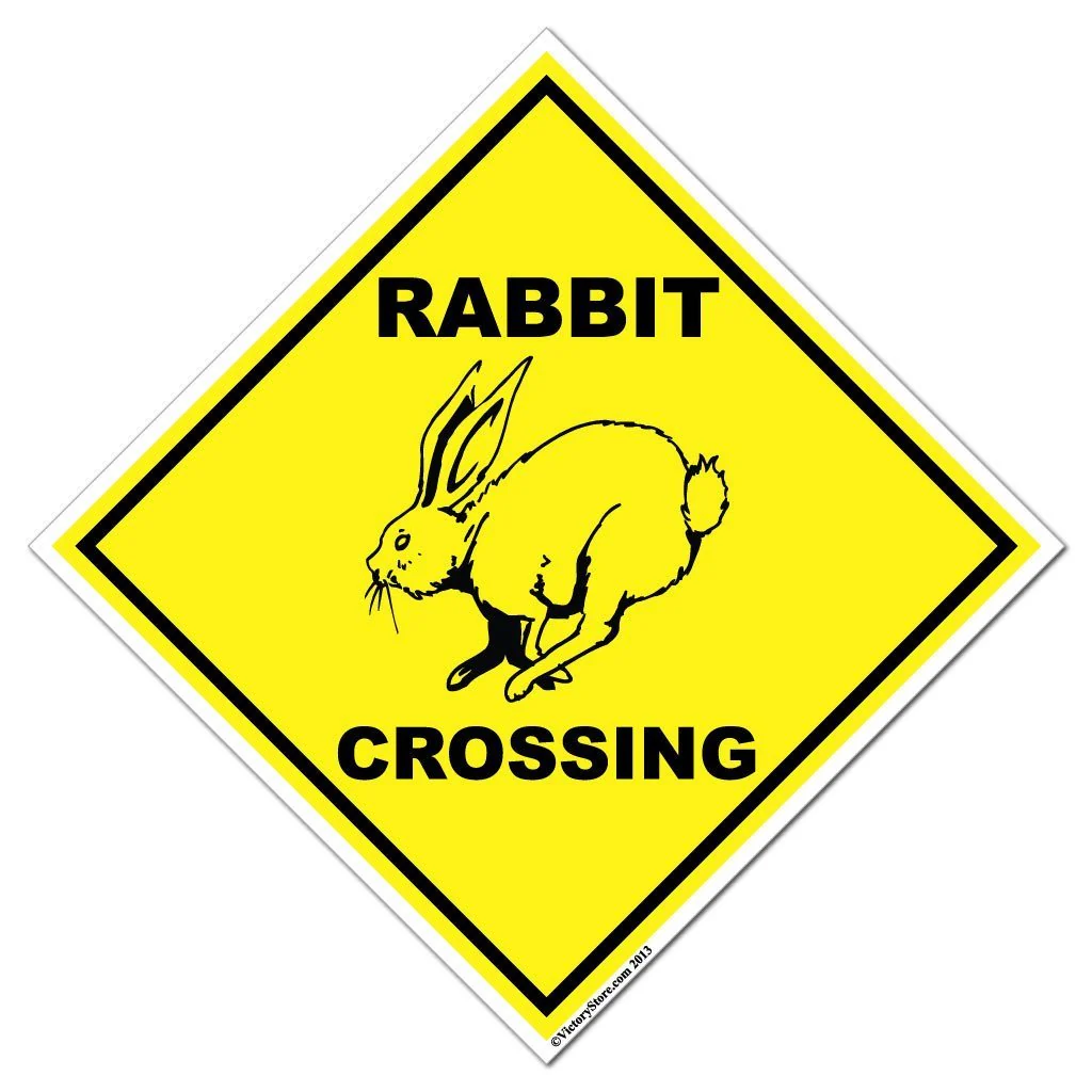 Rabbit Crossing Sign or Sticker - Image 2