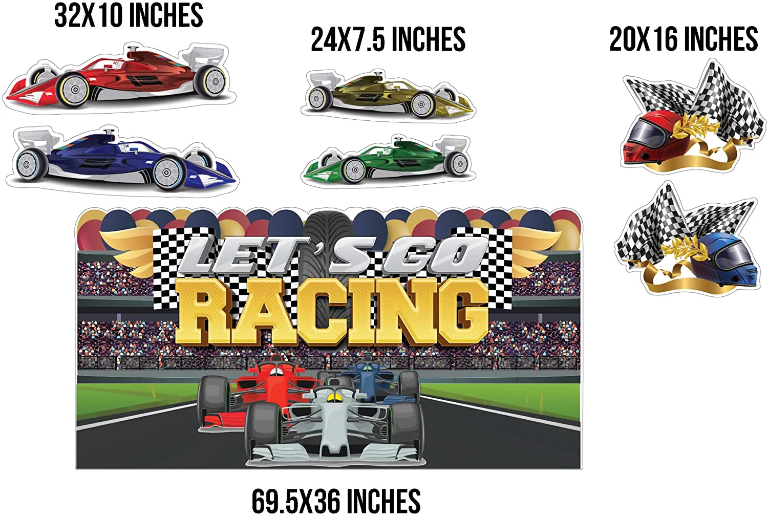 Racecar Party Oversized EZ Yard Cards - Image 3