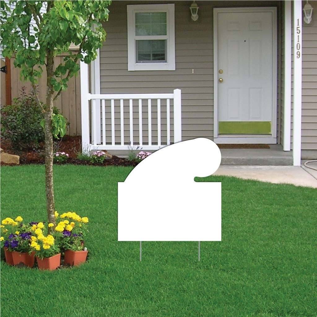 22" Rectangle with Swoosh Corrugated Plastic Yard Sign Blank - Image 3