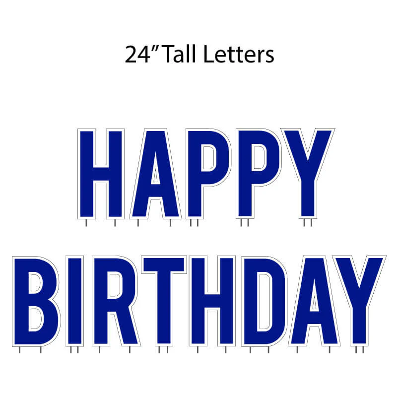 22.75" Bebas Solid Color Happy Birthday Yard Letters - 13 pc set - Image 3