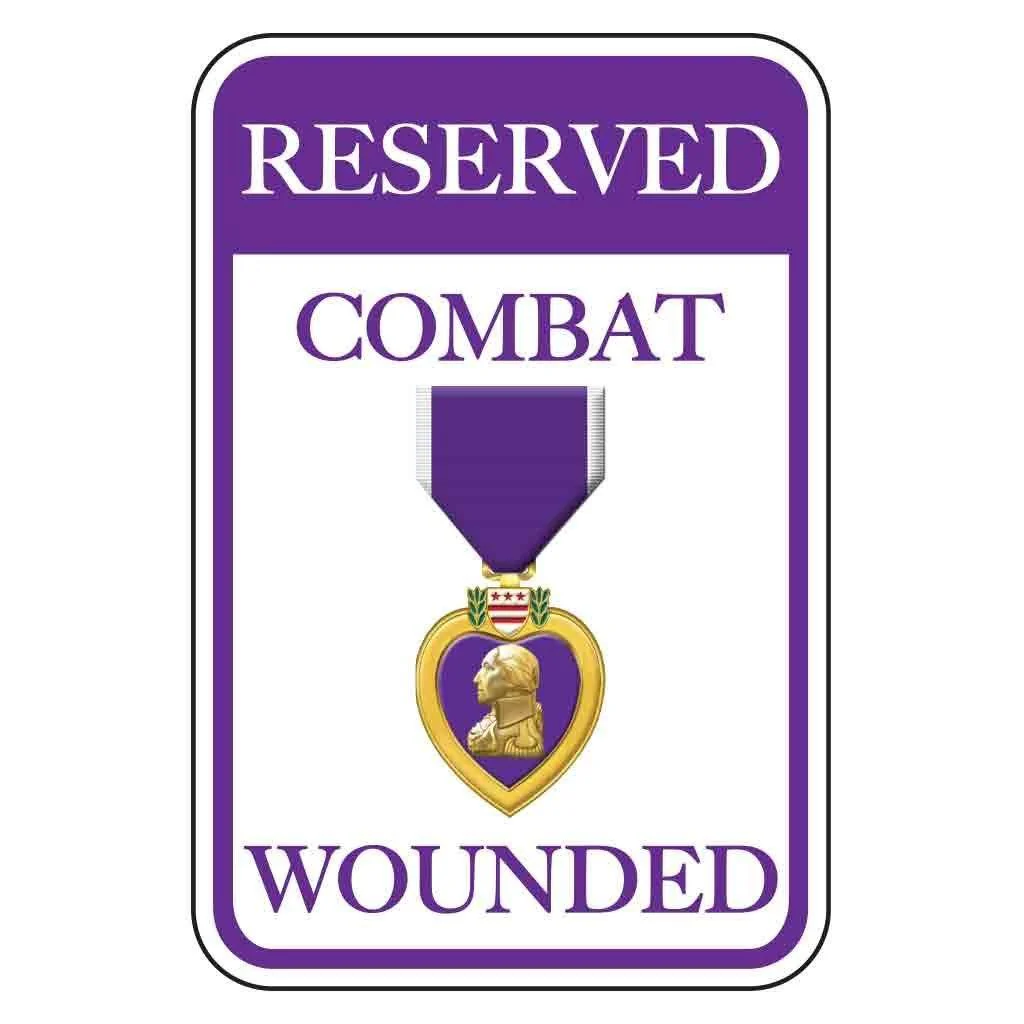 Reserved Combat Wounded Parking Sign Set of 2 - Image 3