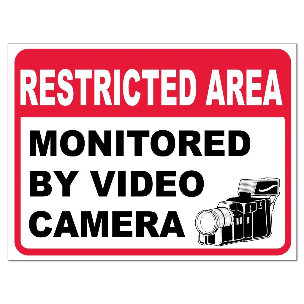 Restricted Area Monitored by Video Camera Sign or Sticker - Image 2