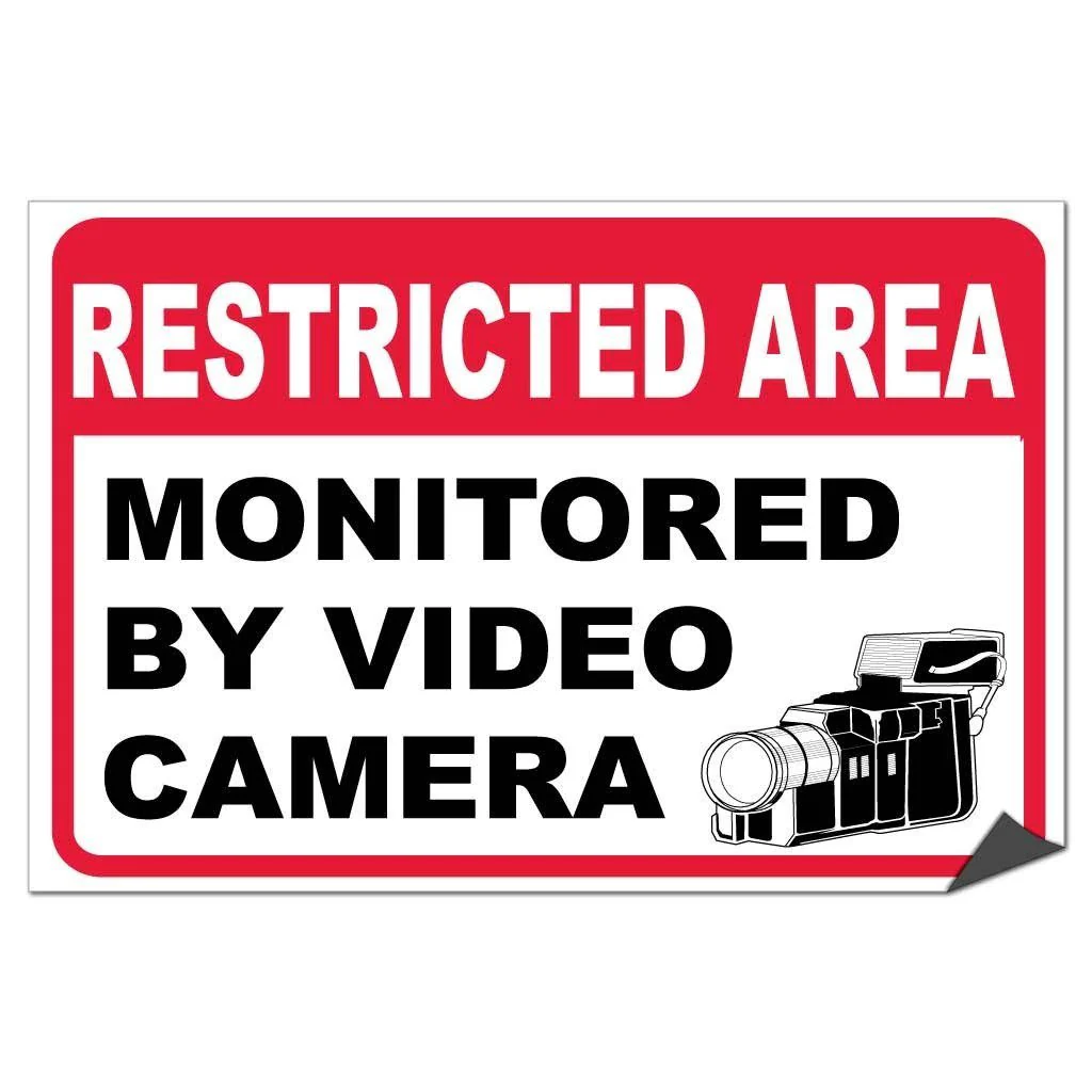 Restricted Area Monitored by Video Camera Sign or Sticker - Image 6