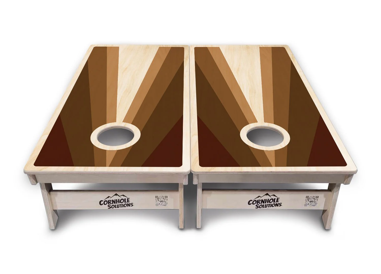 Retro Wood Triangle Cornhole Boards - Professional Tournament Series - Image 2