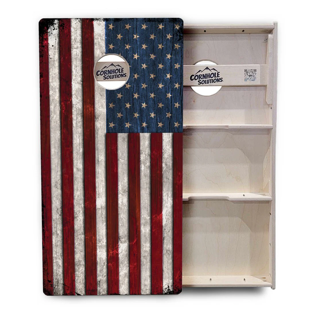 Rustic USA Flag Cornhole Boards - Professional Tournament Series - Image 3