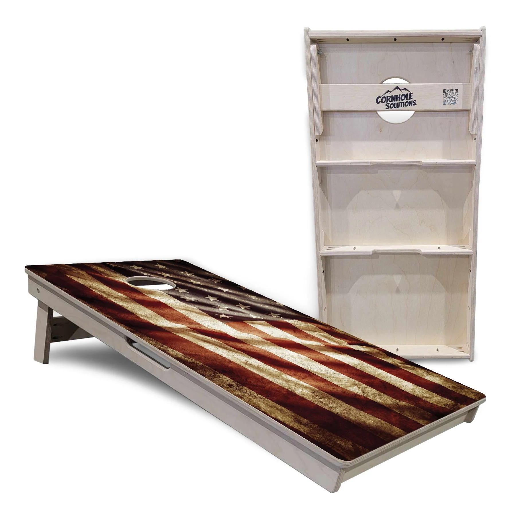 Rustic Wavy Flag Cornhole Boards - Professional Tournament Series - Image 5