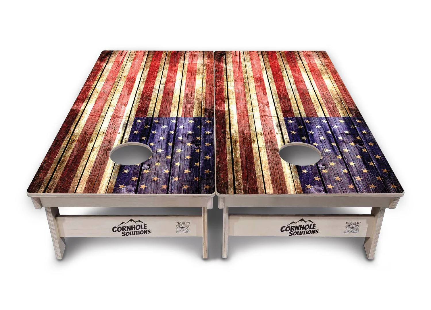 Rustic Wood Flag Cornhole Boards - Professional Tournament Series - Image 2