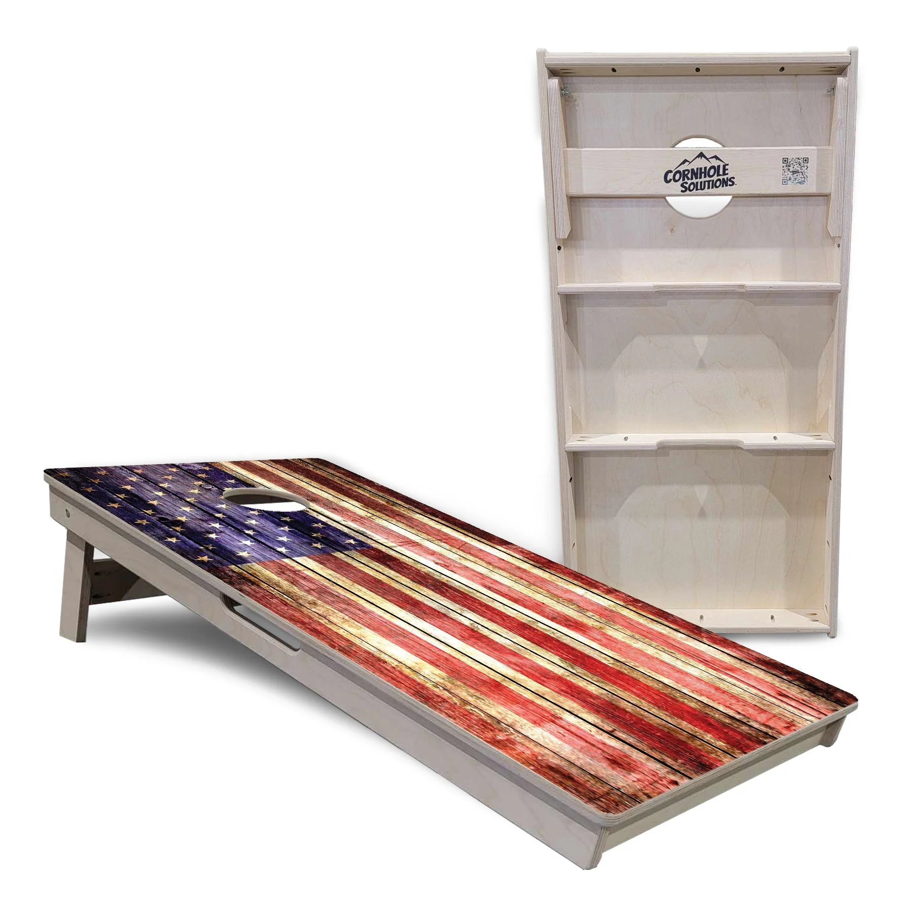 Rustic Wood Flag Cornhole Boards - Professional Tournament Series - Image 5