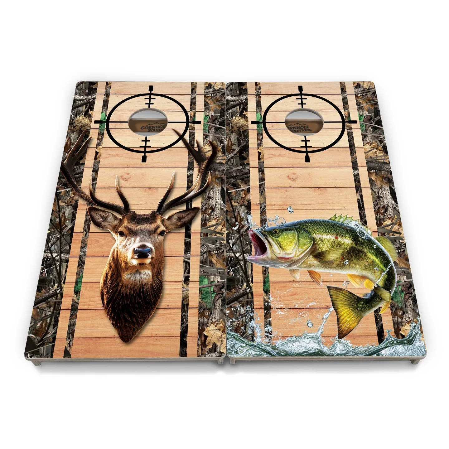 Scope Deer & Fish Plank Cornhole Boards - Professional Tournament Series - Image 11