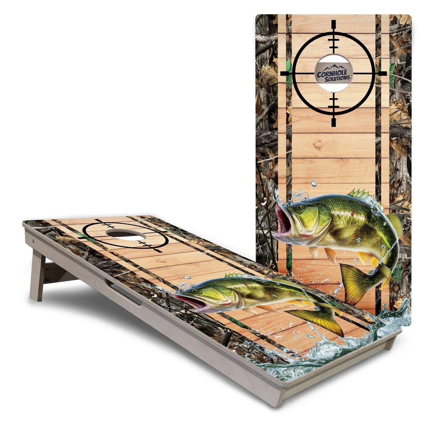 Scope Deer & Fish Plank Cornhole Boards - Professional Tournament Series - Image 3