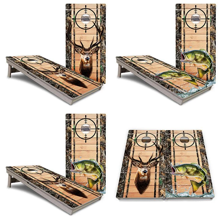 Scope Deer & Fish Plank Cornhole Boards - Professional Tournament Series - Image 4