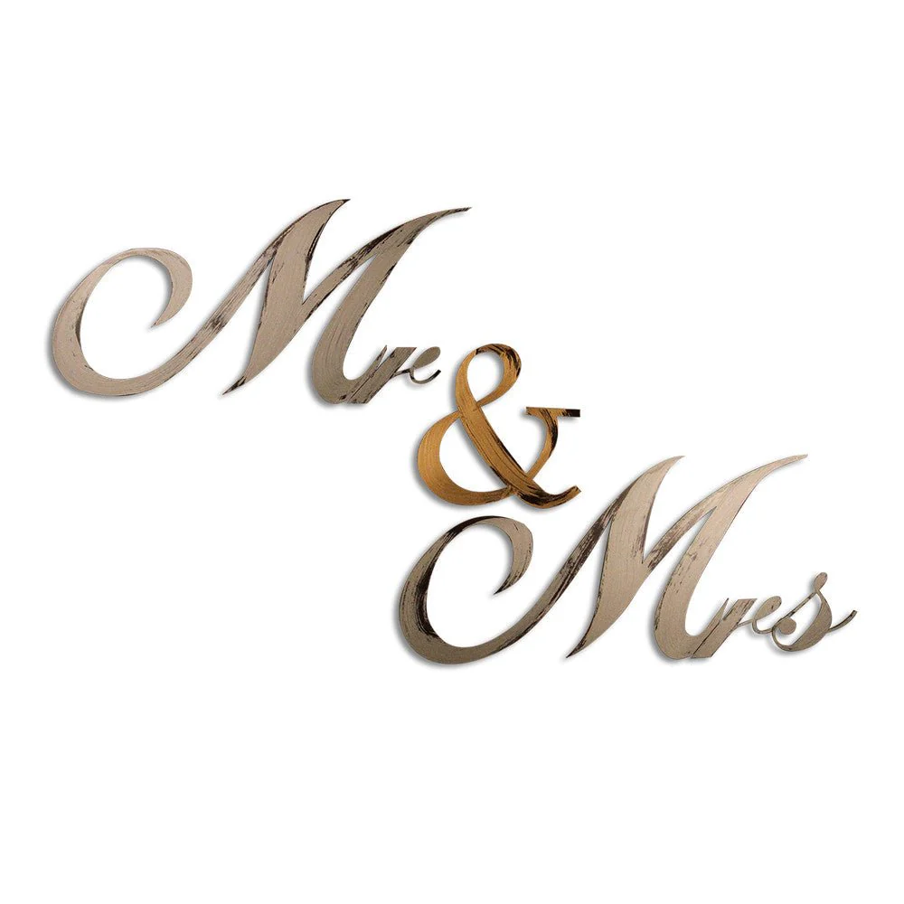 Mr & Mrs Script Wall Decor - Image 4