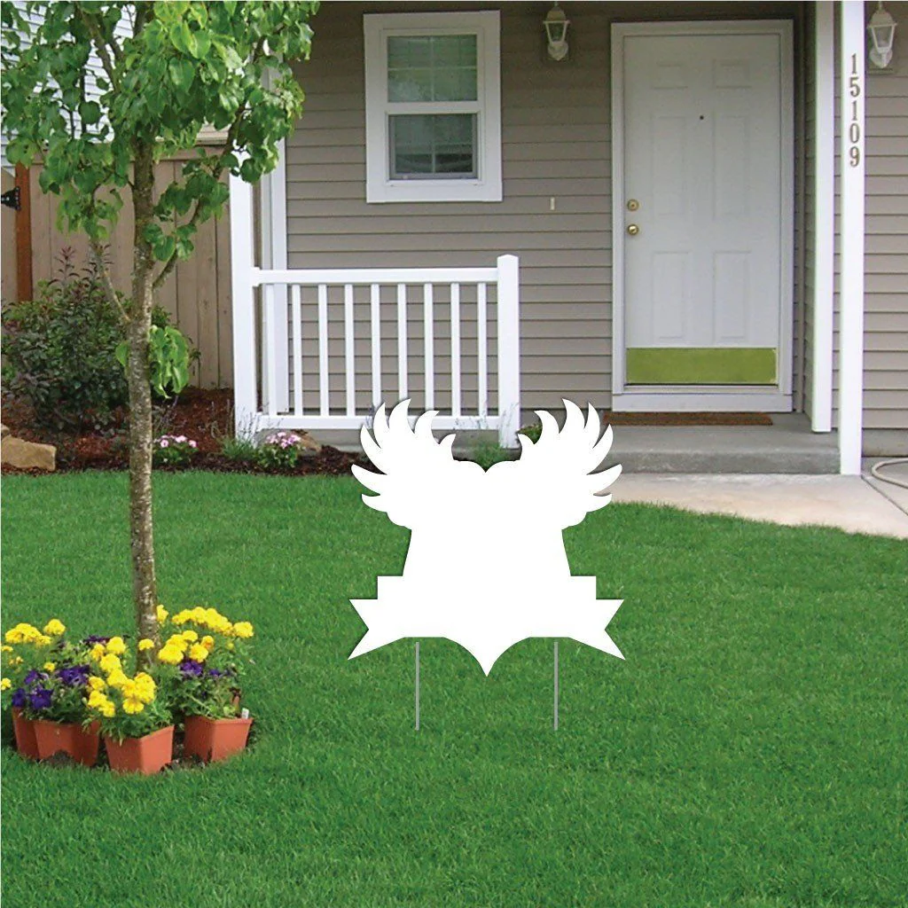 22" Shield with Wings Corrugated Plastic Yard Sign Blank - Image 3
