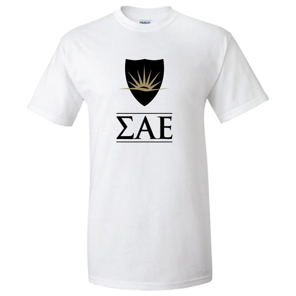 Sigma Alpha Epsilon Greek Letters and Shield T-Shirt