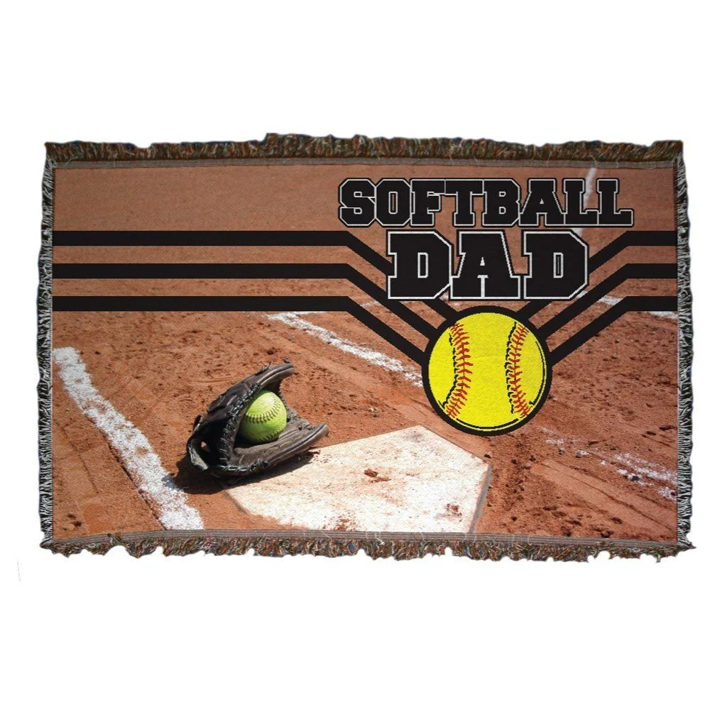 Softball Dad Woven Blanket