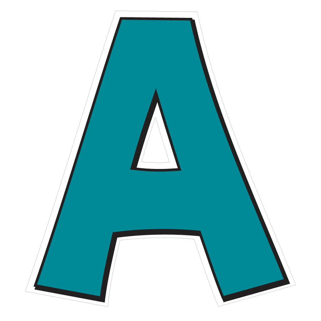Solid Color with Black Outline 18" KG The Last Time Alphabet & Number Yard Letters Set - 36 pcs - Image 17