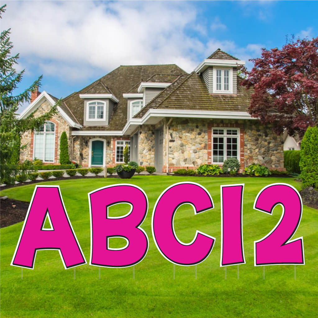 Solid Color with Outline 22.75" KG The Last Time Alphabet & Number Yard Letters Set - 36 pcs - Image 16