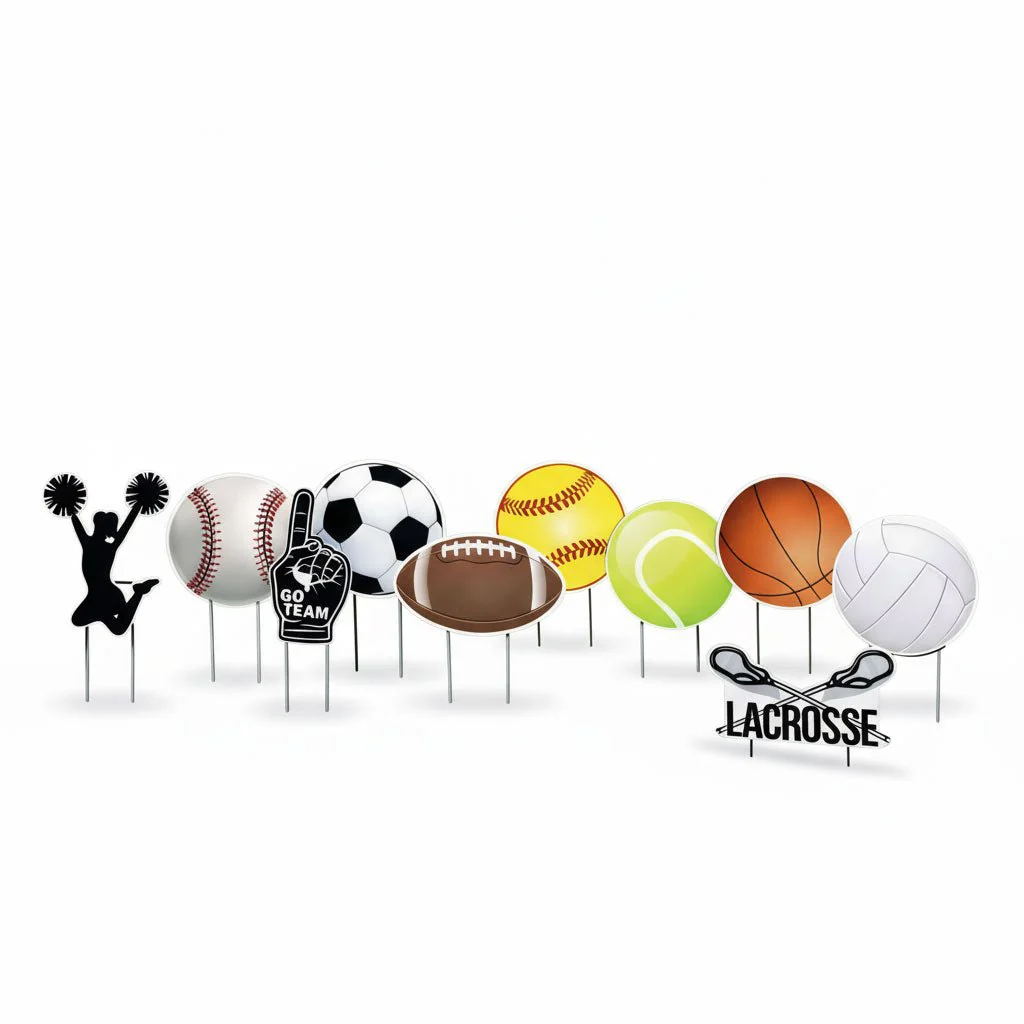 10-Pack Sports Birthday Yard Signs Decorations with Stakes - Image 6