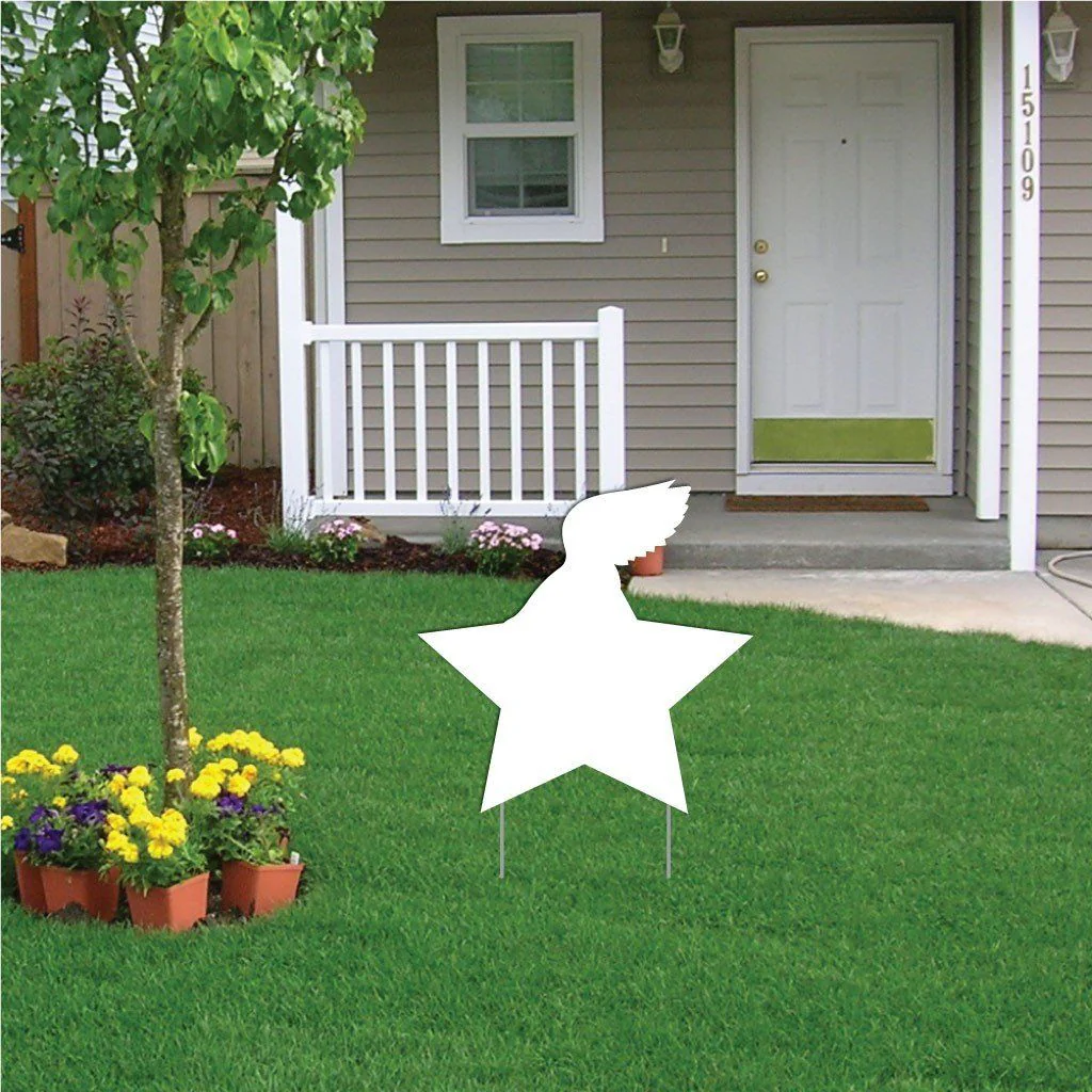 21.5" Star with Winged Shoe Corrugated Plastic Yard Sign Blank - Image 3