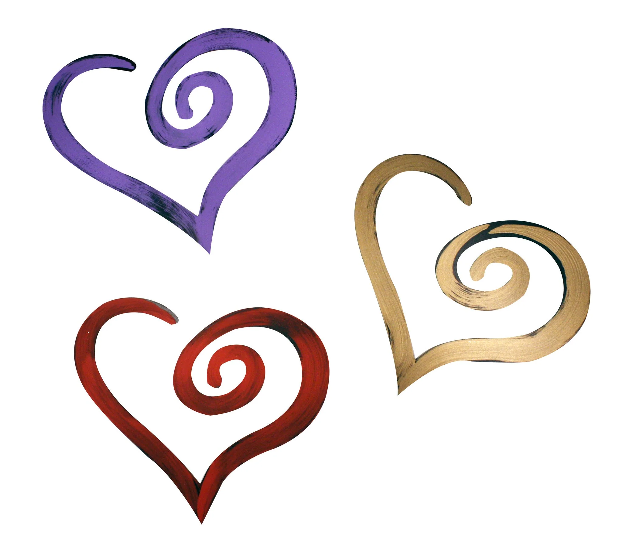 Swirl Shaped Heart Hand Painted Wall Decor - Image 3