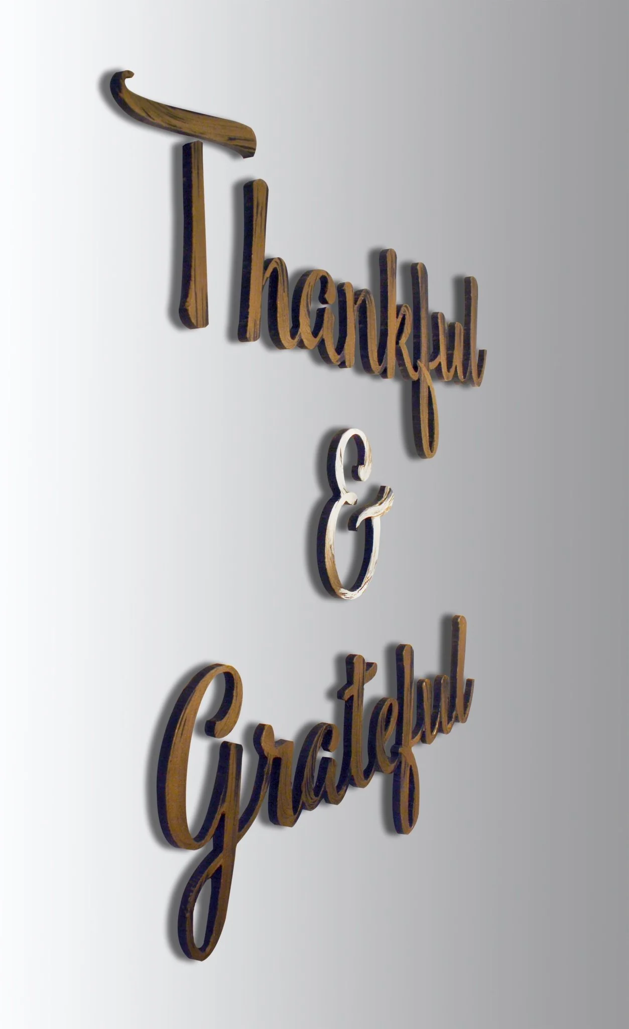 Thankful & Grateful Hand Painted Wall Decor - Image 3