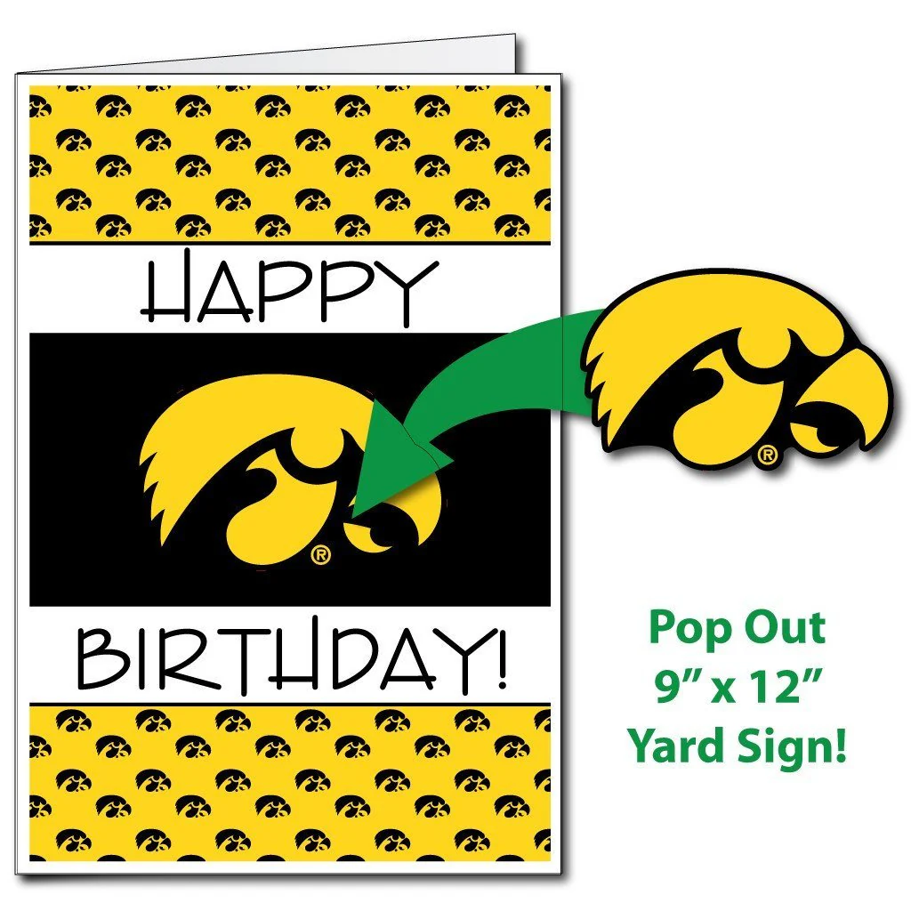 Iowa Hawkeyes 2'x3' Giant Birthday Greeting Card & Yard Sign - Image 2