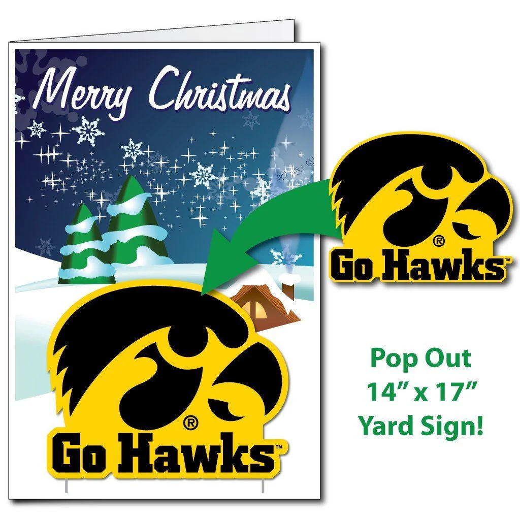 Iowa Hawkeyes 2'x3' Giant Holiday Greeting Card & Yard Sign - Image 2