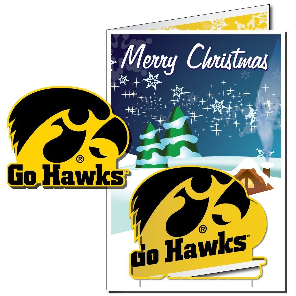 Iowa Hawkeyes 2'x3' Giant Holiday Greeting Card & Yard Sign - Image 3