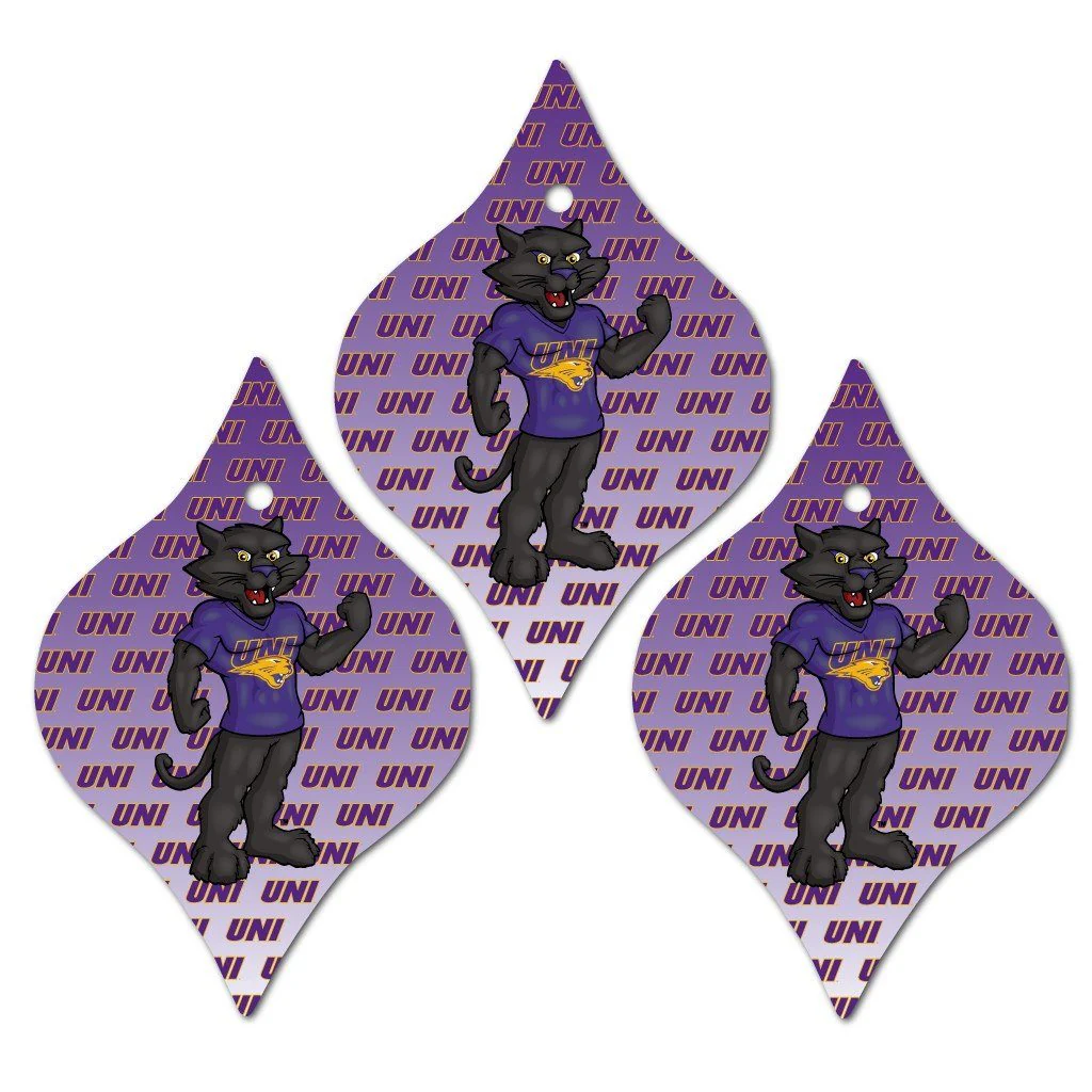 University of Northern Iowa Ornament Set of 3 Tapered Shapes - Image 2