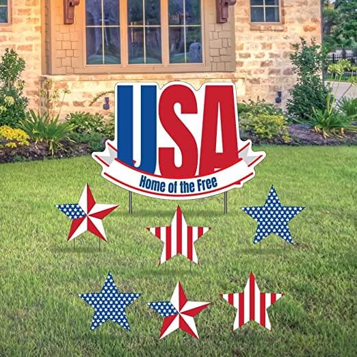 USA Yard Decorations Home of The Free