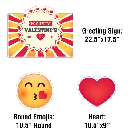 Valentine's Day Emojis Yard Sign & Yard Cards 11 piece set - Image 3