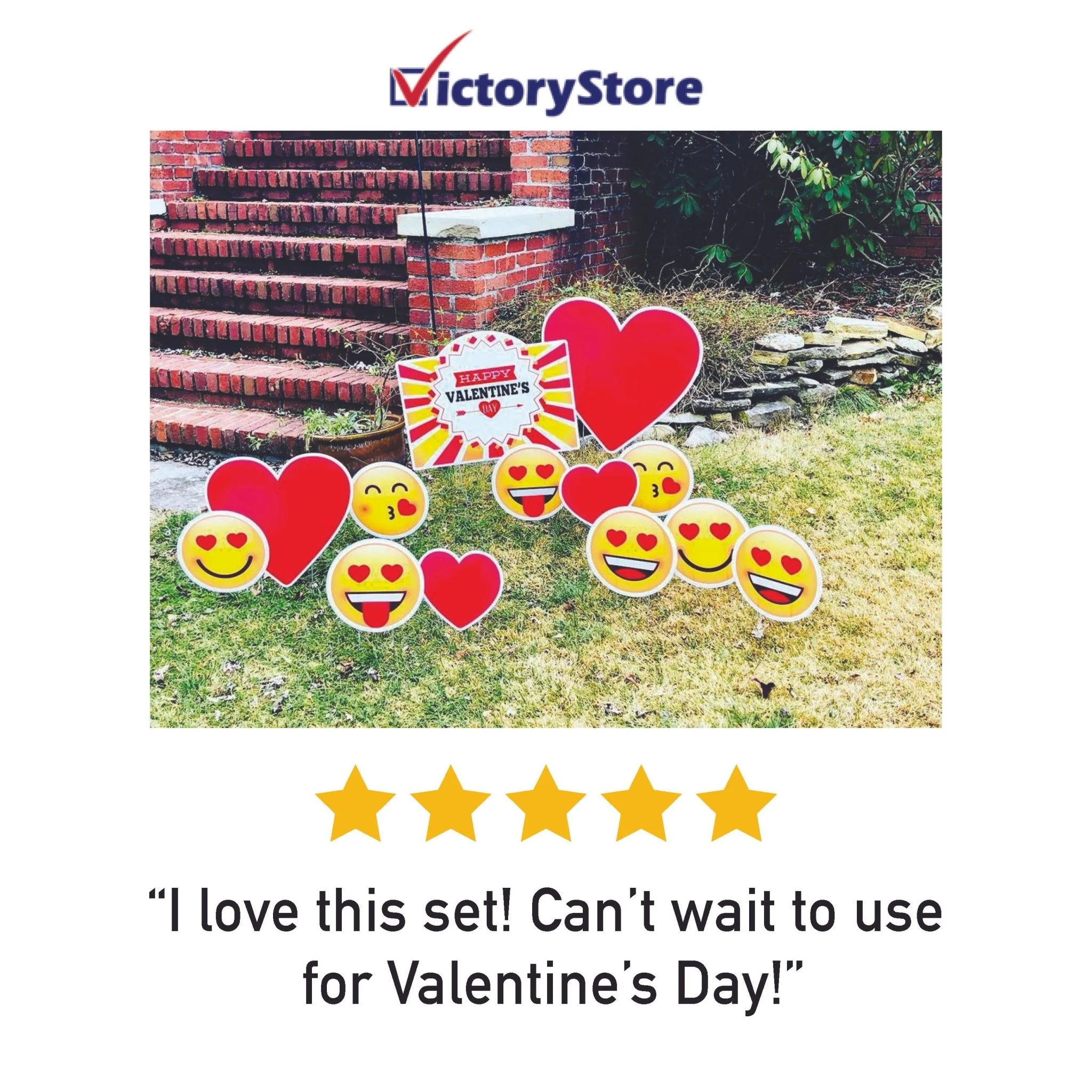 Valentine's Day Emojis Yard Sign & Yard Cards 11 piece set - Image 7