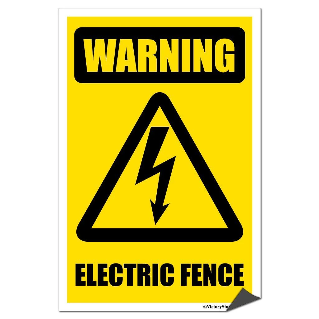 Warning Electric Fence Sign or Sticker - Image 6