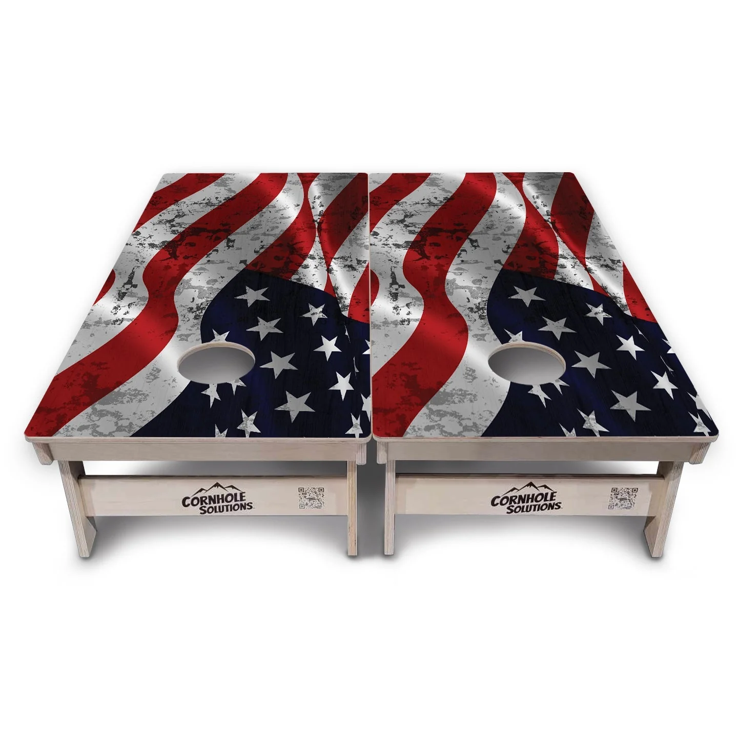 Wavy Distressed Flag Cornhole Boards - Professional Tournament Series - Image 2