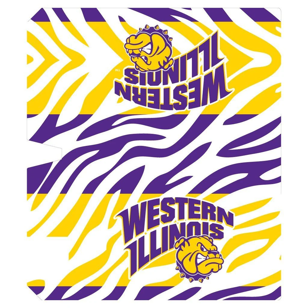 Western Illinois Zebra Print Magnetic Mailbox Cover - Image 3