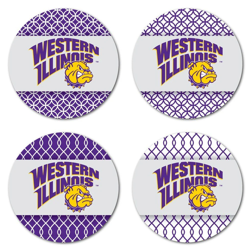 Western Illinois University Patterned Coaster Set of 4