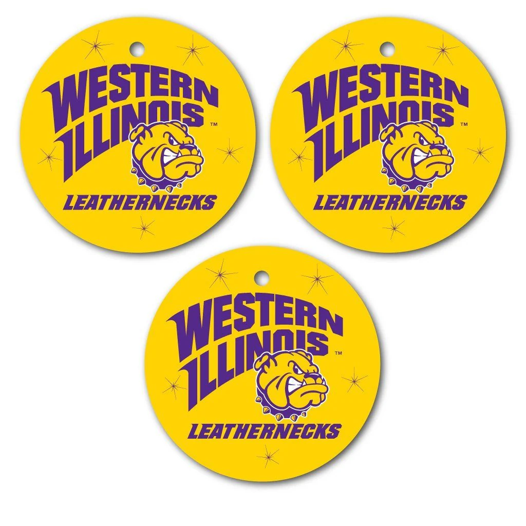 Western Illinois University Circle Shapes Ornament Set of 3 - Image 2