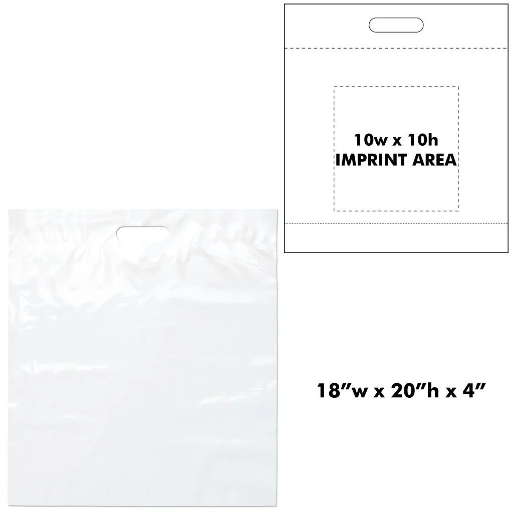 White Die Cut Plastic Bags - Image 3